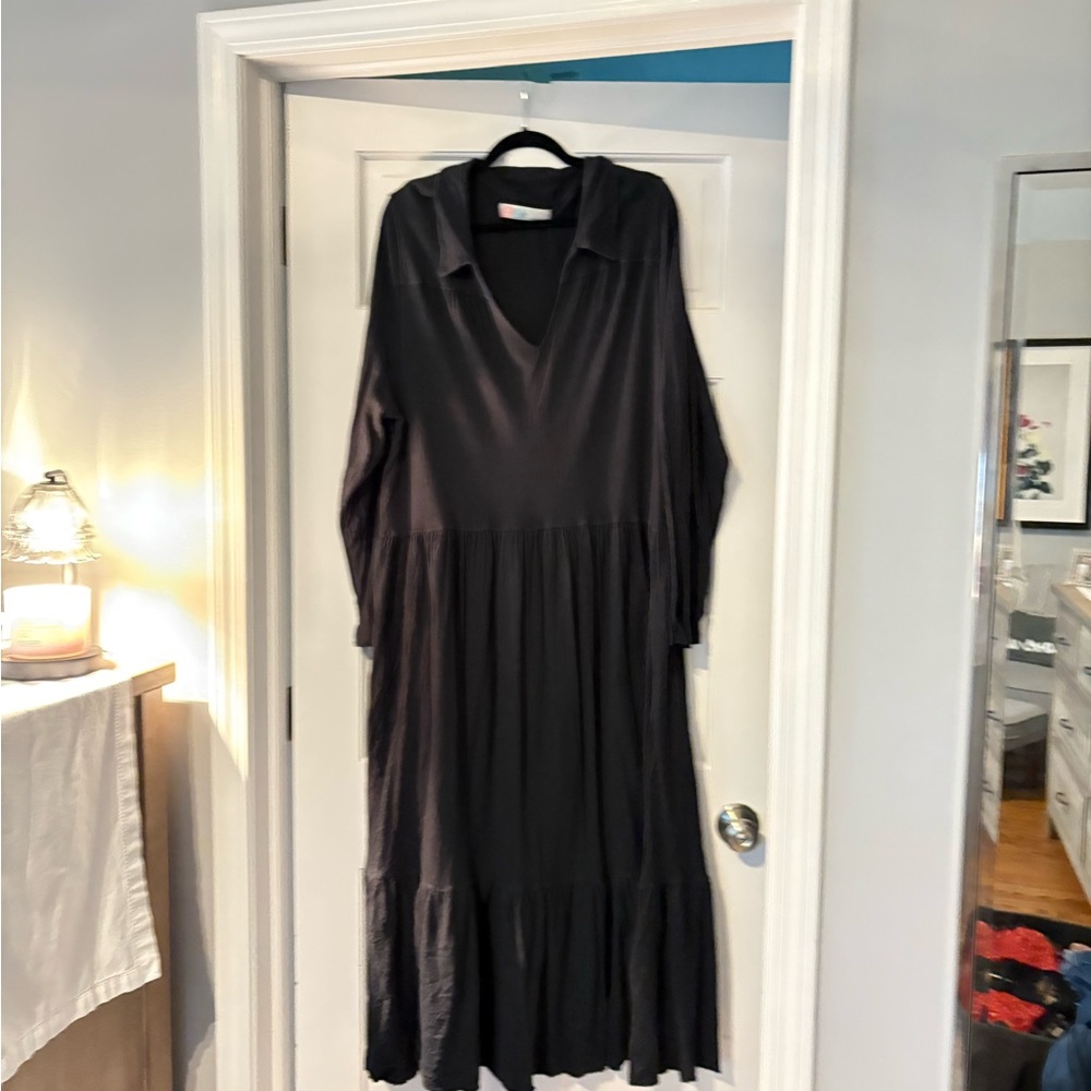 Free People Beach Moonlight Midi Dress BLACK Large